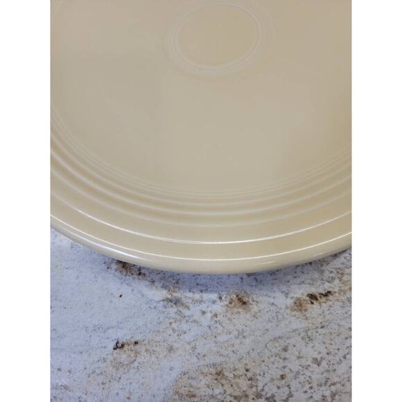 Vintage Fiestaware Chop Plate Cream, Homer Laughlin 12-1/8" Fiesta Charger - Picture 2 of 3